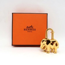 HERMES Cadena Elephant Charm Bag Padlock 1997 Limited Edition GP Gold japan