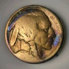 2 Feather Buffalo Nickel  FS-401 Nice 2 Feathers Error Coin - Unknown Date Toned