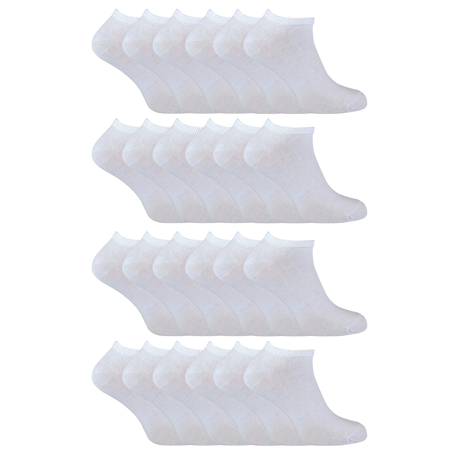 Mens Trainer Socks by Sock Snob , 24 Pairs Cotton White Black Grey Socks