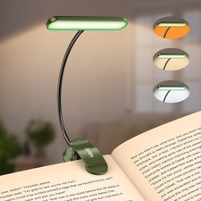 Rechargeable Book Light Reading Bed 3-Color Temp. 19 LED Memory Gooseneck 80 hr