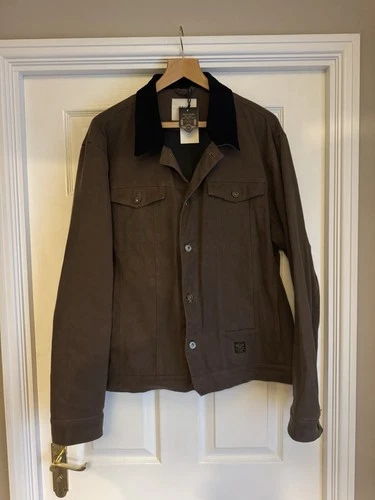 XXL HEAVYWEIGHT P&Co P andCo WAYFARE WAXED COTTON TRUCKER JACKET CARIBOU (BROWN)
