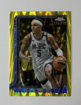 Paolo Banchero  /275 Topps Chrome 2025-26 Yellow RayWave Refractor #140