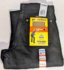 Wrangler Jeans Boys 14 Slim Cowboy Cut Original Fit Black Adjustable Pro Rodeo