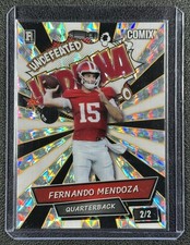 FERNANDO MENDOZA 2025 WILD CARD COMIX ROOKIE UNDEFEATED INDIANA SILVER 2/2 RC
