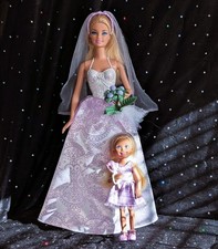 Custom, Barbie Bride and Flower Girl, Wedding Day Doll Set from Mattel