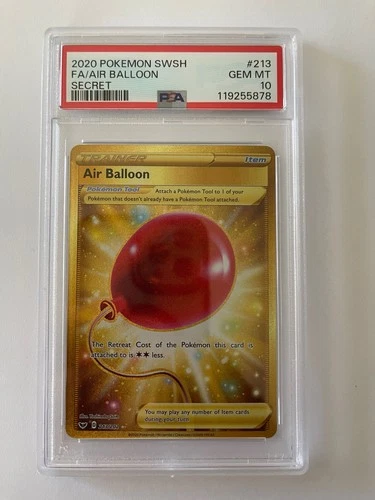 2020 Pokemon Air Balloon 213/202 Sword & Shield PSA 10 Secret Rare Full Art Gold