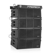 PRORECK Dual 10'' Full Range 8000W Powered Line Array Speaker*4 With Frame