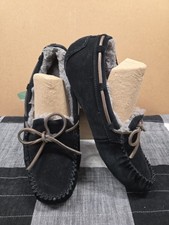 UGG Mens Olsen Slippers Sz 11 Suede Slip On Shoes Loafers Black 1003390