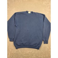 Vintage Lee Heavyweight Crewneck Sweatshirt Mens XLT Blue Made in USA Blank Read