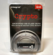 Integral Crypto 4Gb USB 2.0 Flash Drive 256-Bit Encrypt | ME/2000/XP/Vista ONLY