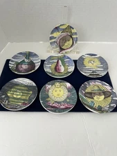 Fantastic Set 7 MCM Fornasetti-Milano Soli Di Porcelain Coasters Dishes 4” Suns