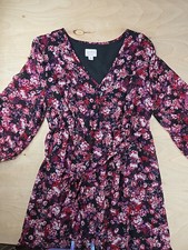 Isabel Maternity 3/4 Sleeve Tiered Floral Print Chiffon Maxi Dress XL