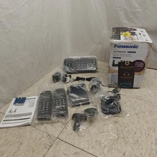 Panasonic Expandable Cordless Phone System Answering Machine 2 Handsets Black