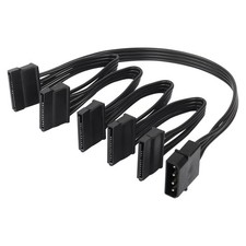 IDE To SATA Power Splitter Cable LP4 4 Pin Male To 5 Female 24CM 18AWG