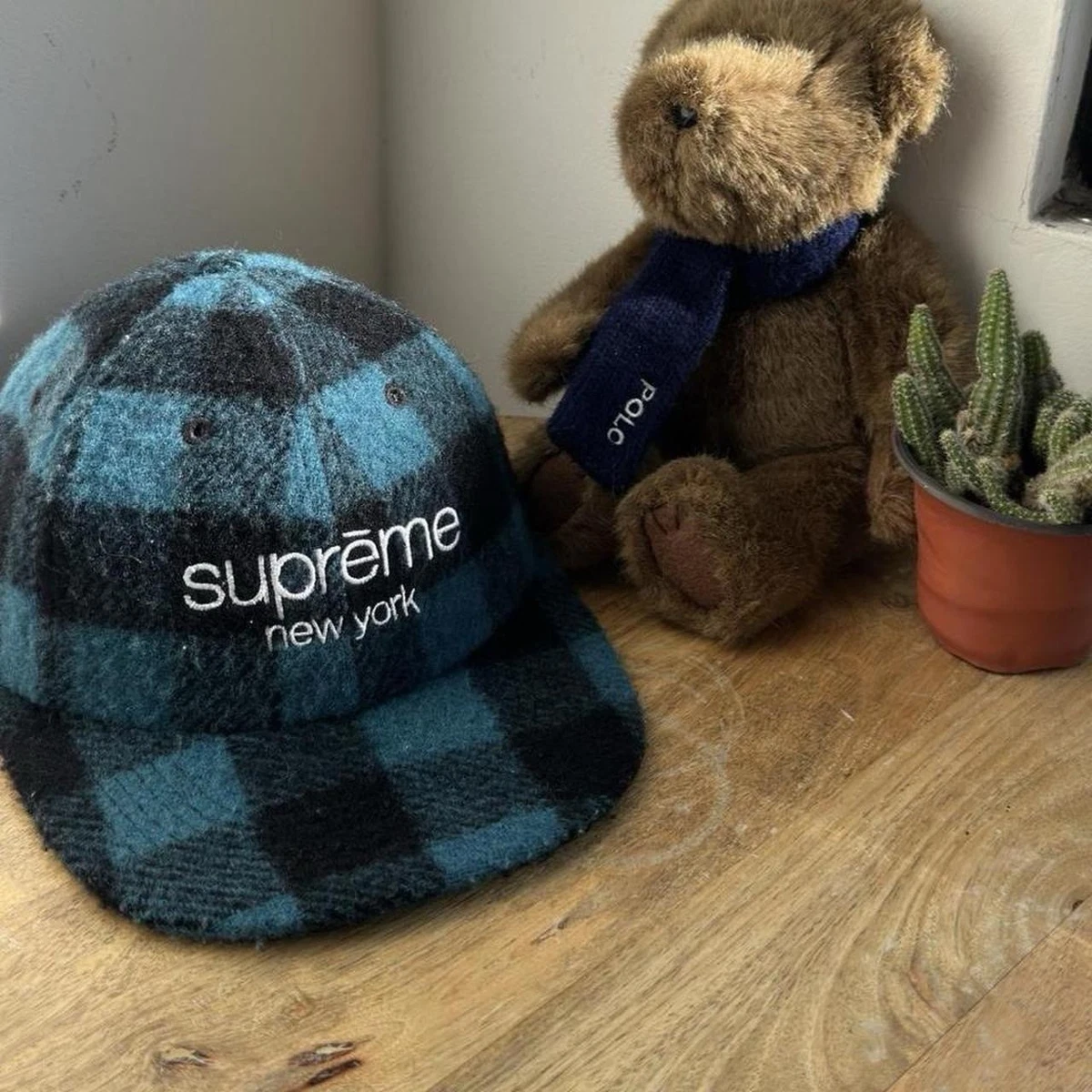 Supreme Big Plaid Camp Cap ブルー 09ss Cordura® Plaid Camp Cap