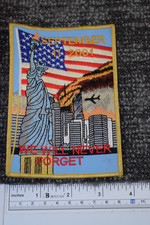 Boy Scout SEPTEMBER 11 2001 WE WILL NEVER FORGET Red Vest Patch BSA 5.5"x3.5"