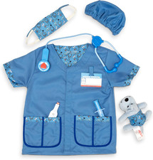 Veterinarian Role Play Costume Dress-Up Set 9 Pcs Kids Vet Costume Pretend Pla
