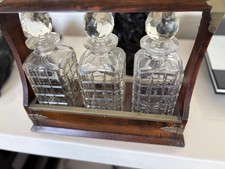 Ralph Lauren 3 decanter set waterford baccarat silver