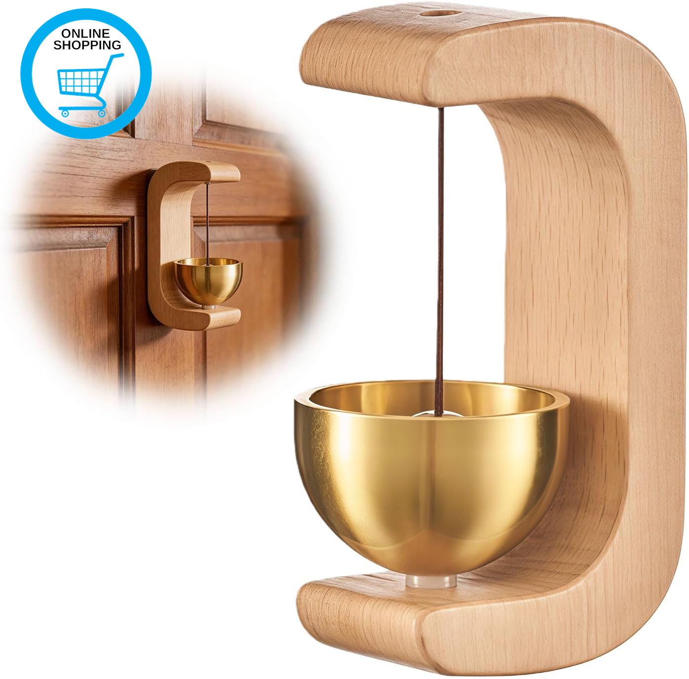 1 Pc Entrance Chime, Wooden Entrance Chime Wooden Door Bell, Magnetic Wooden Doo