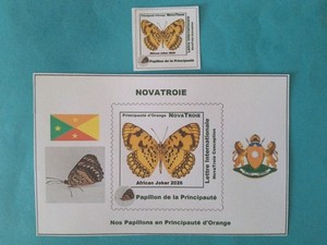NovaTroie 1,5 ECO Papillon African Joker MNH Neuf Micronation 2026 Bloc & TP