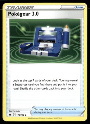 Pokegear 3.0 Normal Uncommon SWSH01: Sword & Shield Base Set 174/202 NM