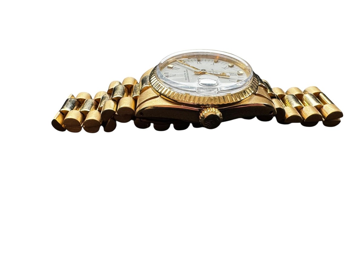 1981 Rolex Datejust 31 President 6827 18K Yellow Gold Watch White
