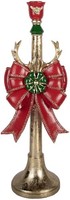 Clayre & Eef 6PR6380 KerzenstäNder Goldfarbig Rot 15X12X45 Cm