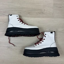 Free People Coolway Hiker Platform Boots Womens 9 White Patent Leather Combat