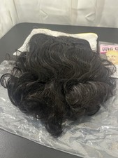 14" Wig human hair long wavy black brown women with wig caps