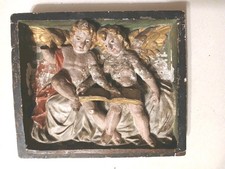 RARE Gold Antique Russian  Carved Icon Fragment  Wood 18th C Cyrillic Provenance