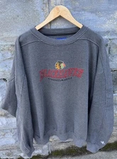 Vintage Chicago Blackhawks Logo Athletic Crewneck Sweatshirt XXL Hockey Y2K 90s