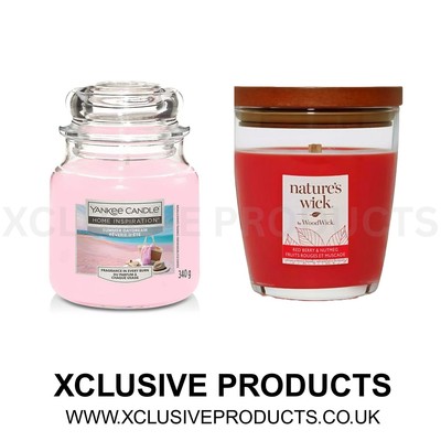 Yankee Candle Summer Day Dream 340g und Woodwick Red Berry And Nut Meg 285g