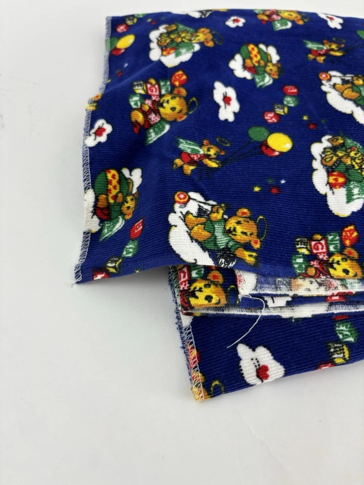 Vintage Teddy Bear Angels On Clouds Corduroy Fabric 2.3 Yards Baby Room Blanket - Image 3 of 4