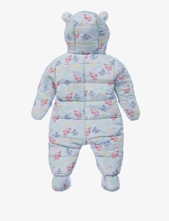 Kenzo Blue Animal Print Pramsuit Fleece Lined  With Booties  6 Months Rrp £175 - Image 2 of 3