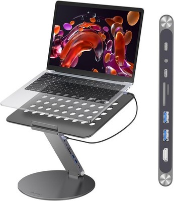 Verstellbarer Laptop Ständer 8-in-1 USB-C Hub 360° drehbar faltbar tragbar 10-17''