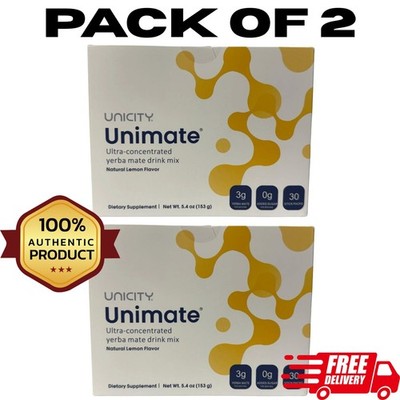 Unicity Unimate Lemon Ginger 30 Packets (Pack of 2) Yerba Mate New