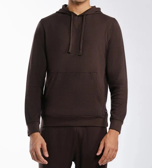 Men’s Custom Cotton Fleece Brown Casual Hoodie Pullover
