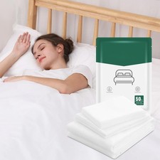 Queen Size Disposable Sheets, Travel Hotel Essentials, White