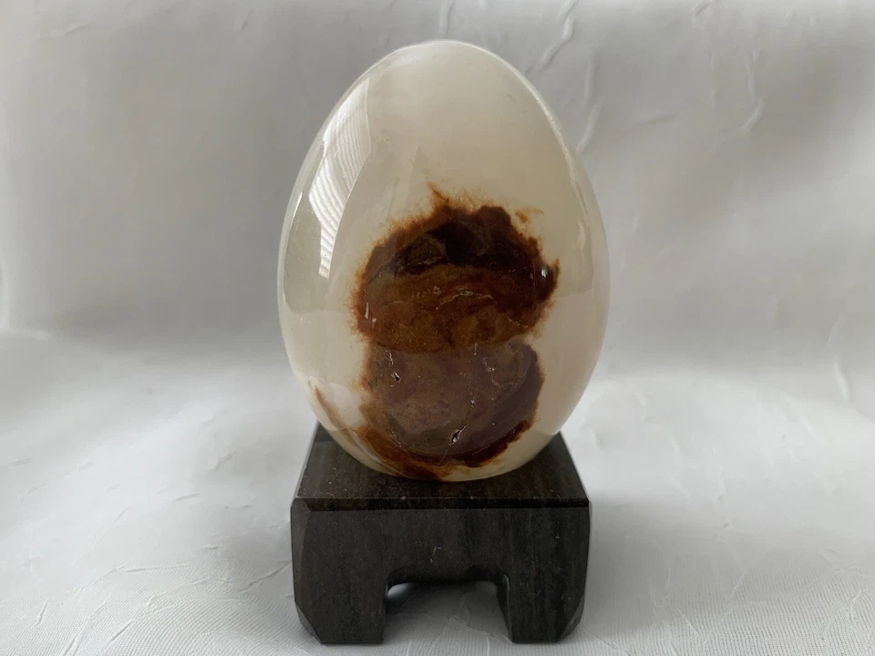 Pisapapeles vintage piedra hecho a mano huevo SW decoración casi nuevo marrón decoración ónix Foto 2 de 4