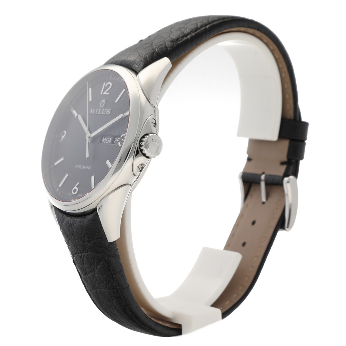 Milus Tirion TIRC001 Stainless Steel 40mm Leather Day Date Automatic Men's  Watch