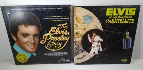 ELVIS PRESLEY 12” Vinyl Record Lot Elvis Presley Story BOX SET & Aloha Hawaii