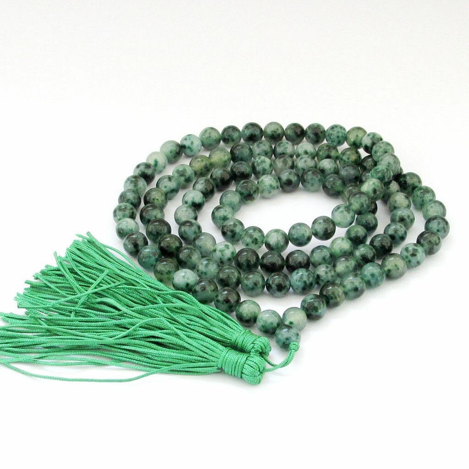 Jade Beads For Jewelry Making 8mm Natural Green Jade Round Beads & Oval Pendant Necklace - 18" Silver Genuine Jade Necklace - Foto 7