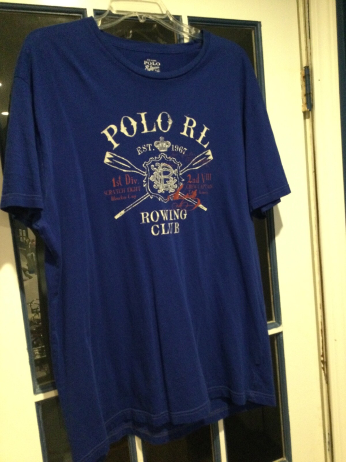 FILA Polo R Lauren Rowing Club uomo grande blu tshirt manica corta 100% cotone