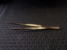 Laboratory Stainless Steel 8  Blunt-Tip Straight Plain Tweezer Forceps