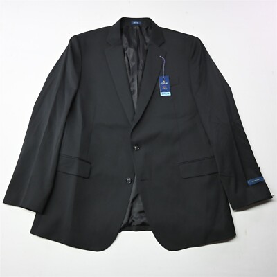 NEW Stafford 48L Black Cool Max Wool Classic Mens Suit Blazer Sport Coat Jacket