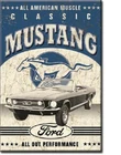 ALL AMERICAN MUSCLE CLASSIC FORD MUSTANG CAR, Retro Vintage Tin Sign Magnet USA
