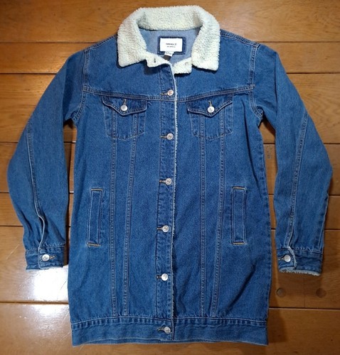 Long Denim Sherpa Trucker Jean Jacket 