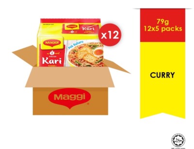 Maggi Mee 2-Minute Curry Instant Noodles - 79g x 5s x 12pack/carton