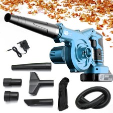 48V Cordless Leaf Blower, 2-in-1 Vacuum Cleaner with Battery & Charger & Tube.