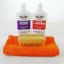 Gliptone Liquid Leather Cleaner & Conditioner Kit GT11 & GT12 + Brush & M/F